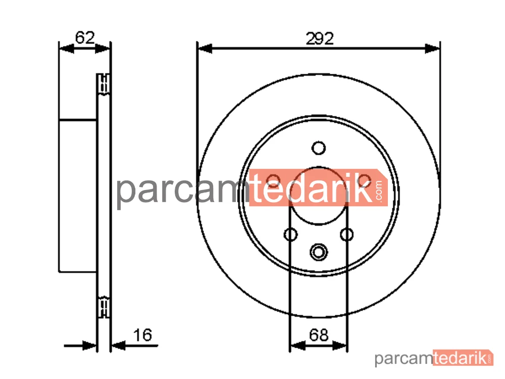 BOSCH 0986479C12 | Fren Diski (Arka) — Renault Koleos I, Nissan Leaf