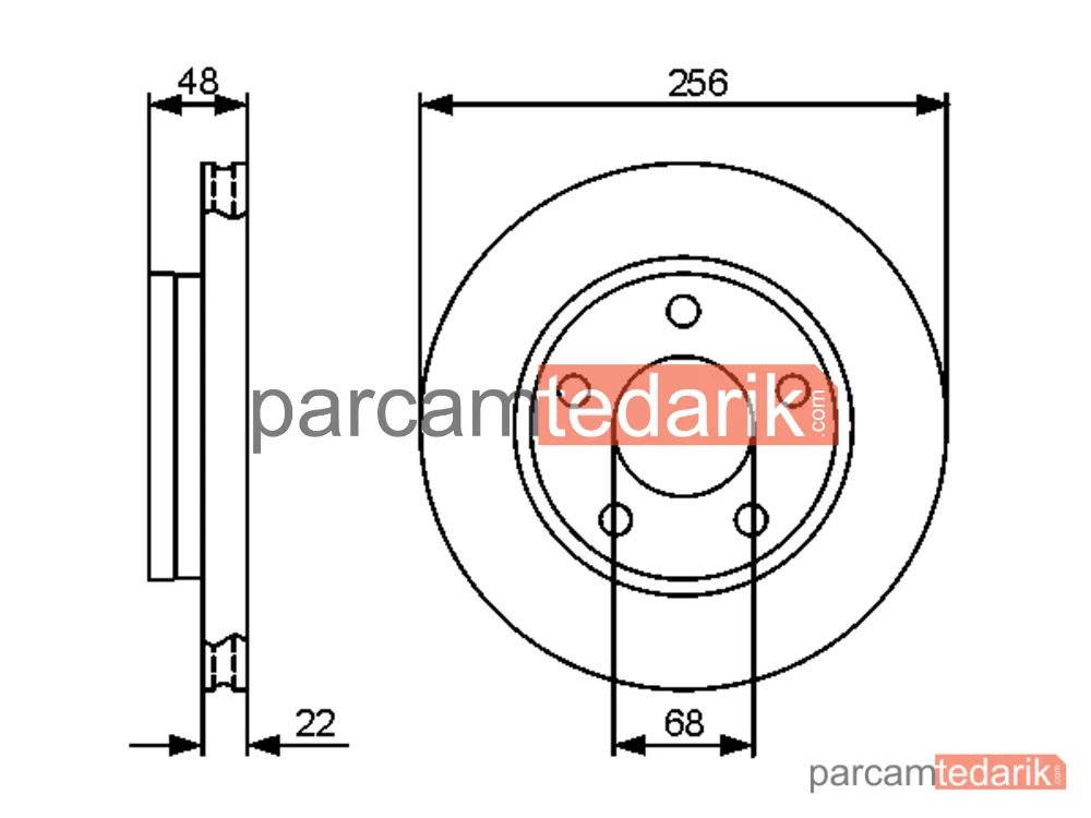 BOSCH 0986479463 | Fren Diski (Arka, 256 mm) — Audi A4 B5, VW Passat B5.5, VW Passat B5.5 Variant