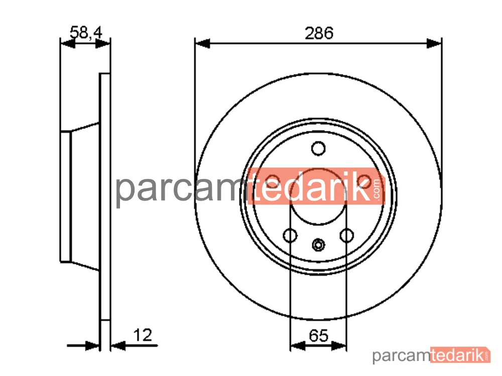 BOSCH 0986479465 | Fren Diski (Arka, 286 mm) — Audi TT, Audi TT Roadster