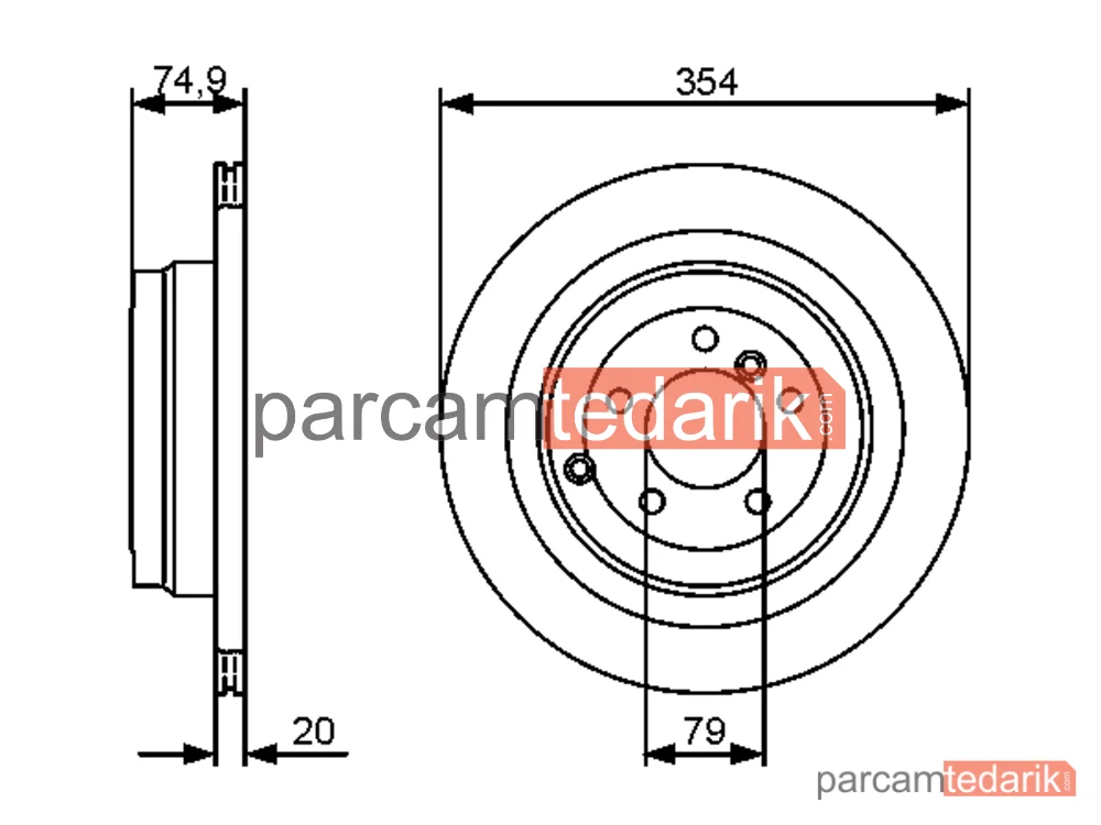 BOSCH 0986479479 | Fren Diski (Arka, 354 mm) — Land Rover Range Rover III