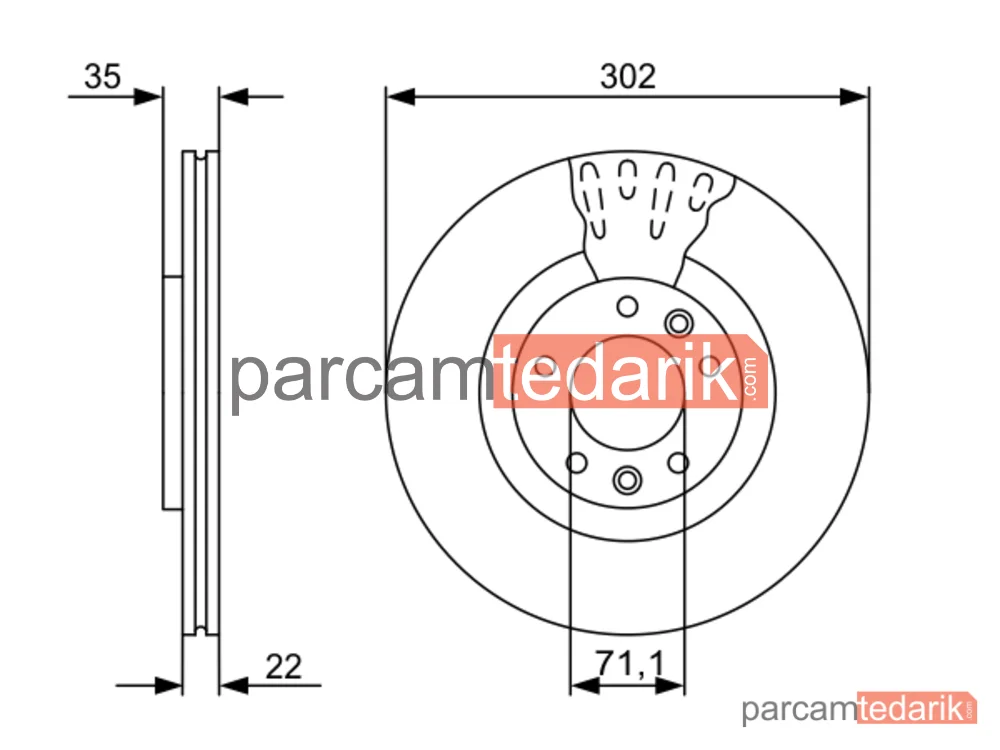 BOSCH 0986479500 | Fren Diski (Arka, 302 mm)