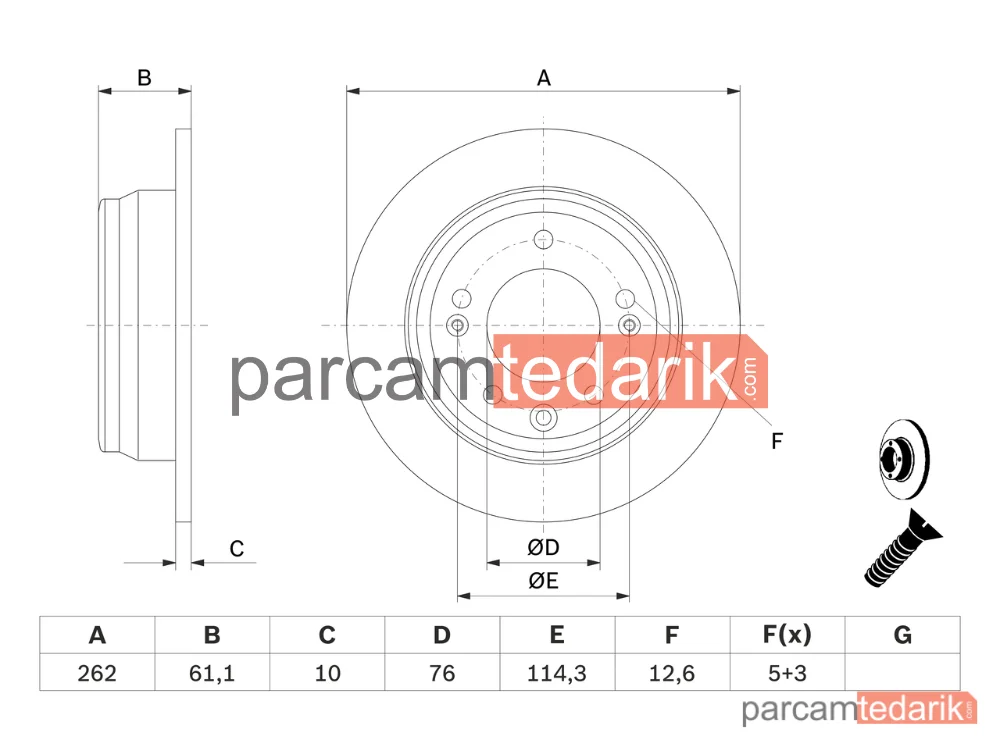 BOSCH 0986479C14 | Fren Diski