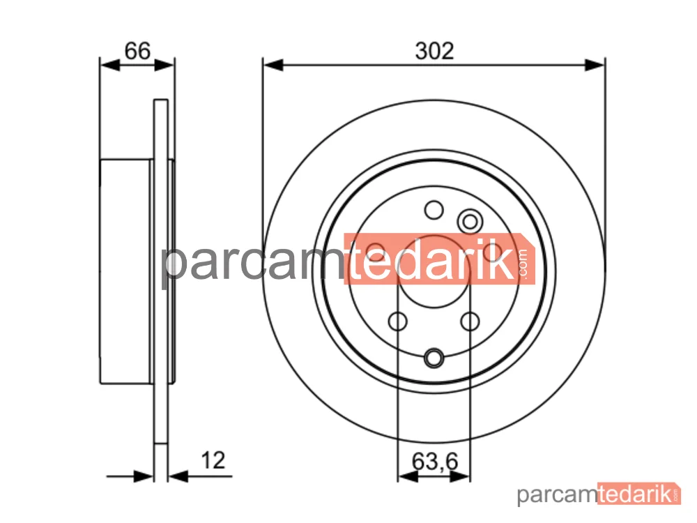 BOSCH 0986479518 | Fren Diski (Arka, 302 mm) — Land Rover Freelander 2
