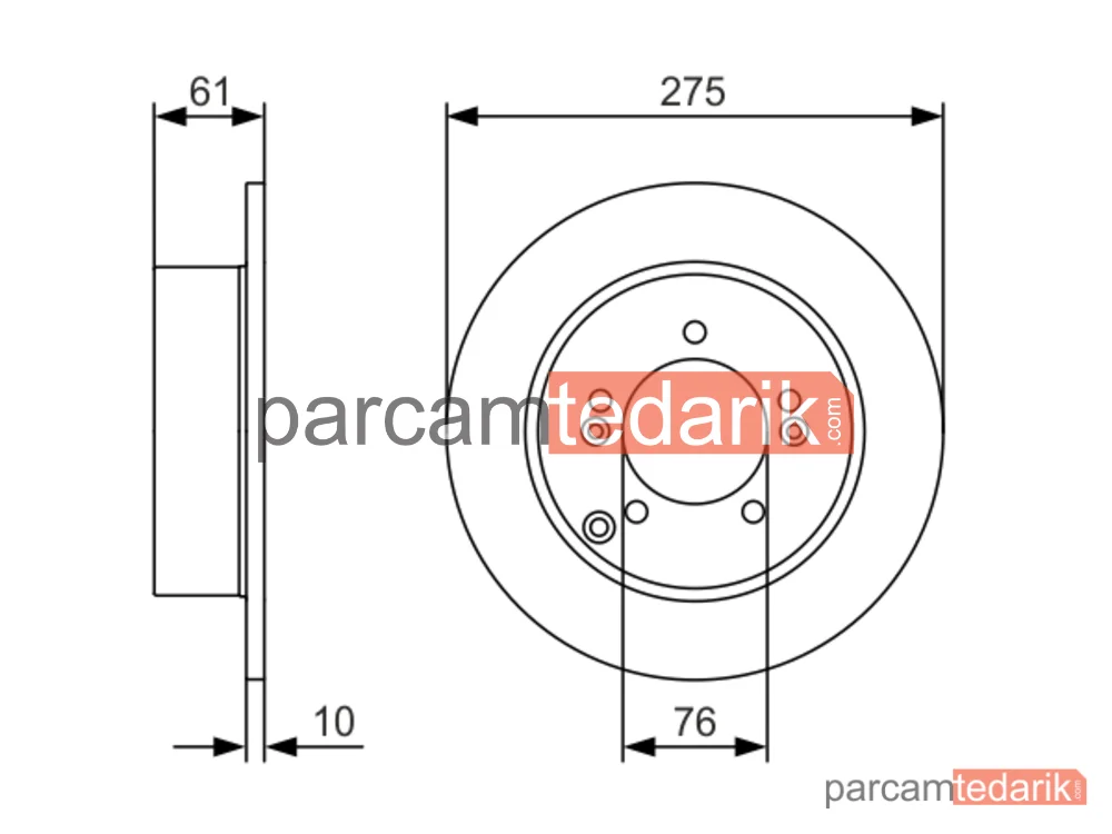BOSCH 0986479525 | Fren Diski (Arka, 275 mm) — Kia Carens III Mpv