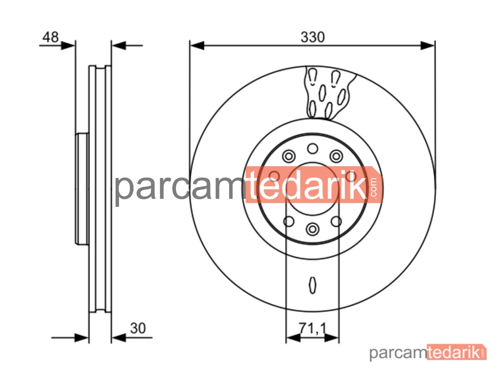 BOSCH 0986479529 | Fren Diski (Ön, 329.8 mm) — Peugeot 407, Peugeot 407 Coupe, Peugeot 407 SW