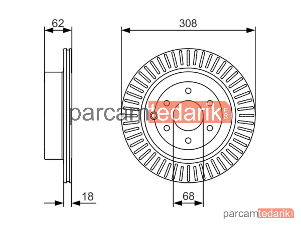BOSCH 0986479533 | Fren Diski (Arka, 307.7 mm) — Nissan Pathfinder III