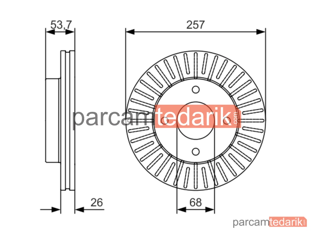 BOSCH 0986479535 | Fren Diski (Ön, 256.5 mm) — Nissan NV200 / Evalia, Nissan NV200