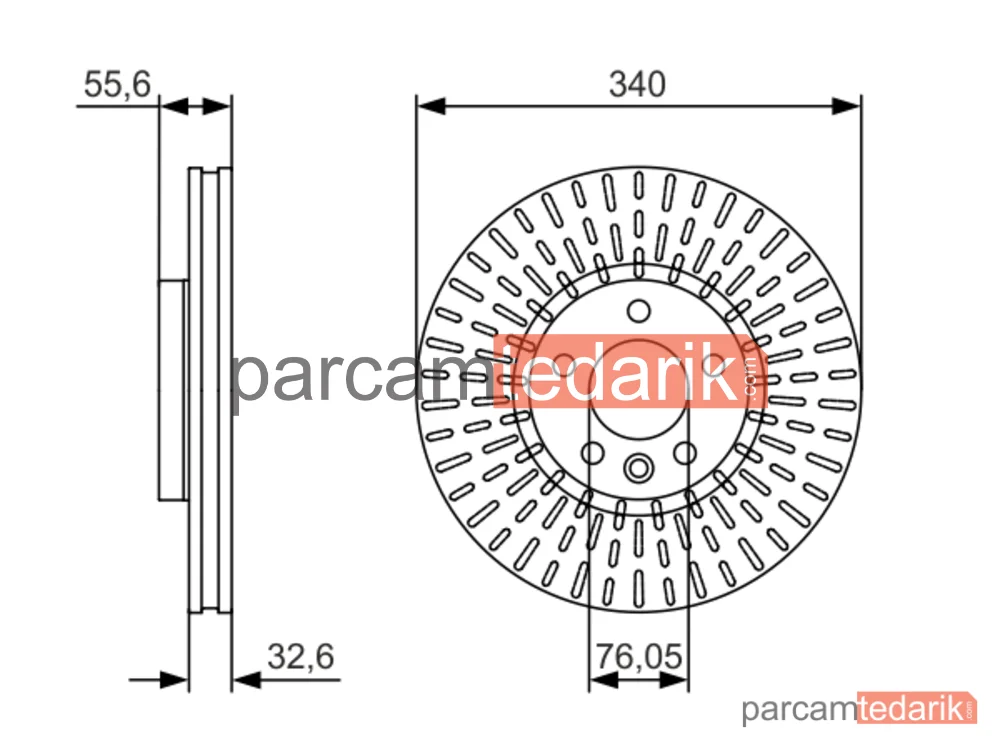 BOSCH 0986479546 | Fren Diski (Ön, 340 mm) — VW Transporter T6 / Caravelle T6, VW Transporter T6, VW Multivan T6