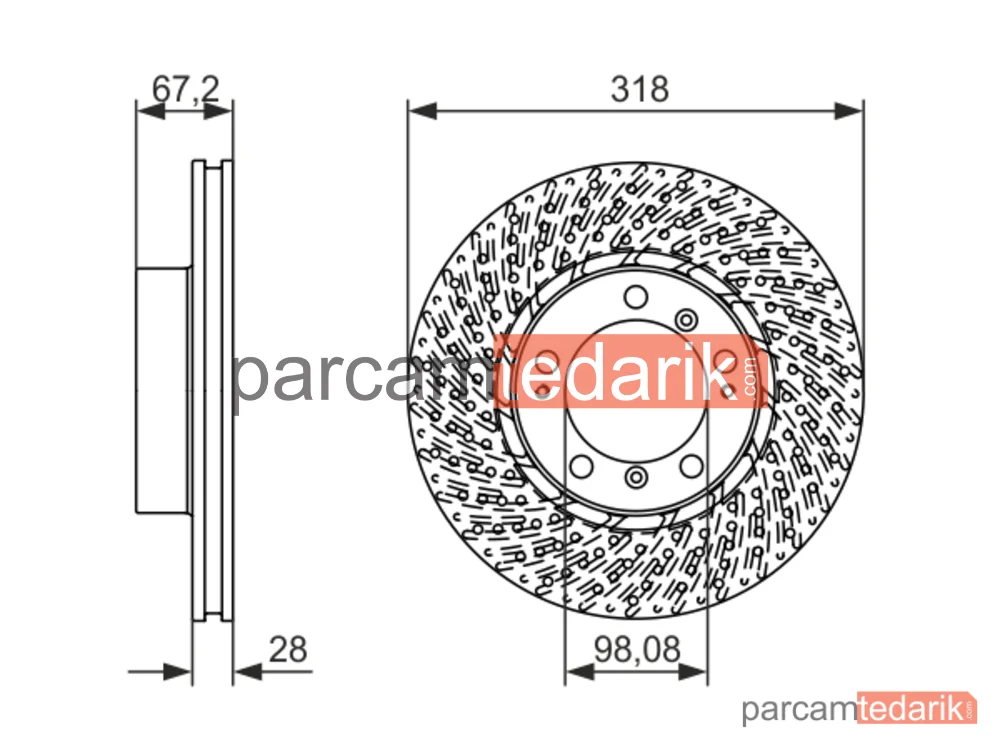 BOSCH 0986479549 | Fren Diski (Ön, 318 mm) — Porsche 911 Cabrio, Porsche 911, Porsche Boxster