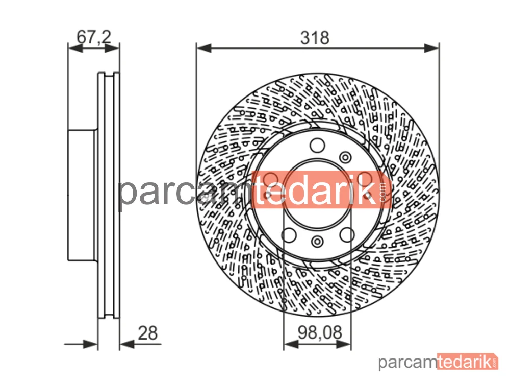 BOSCH 0986479550 | Fren Diski (Ön, 318 mm) — Porsche 911 Cabrio, Porsche 911, Porsche Boxster