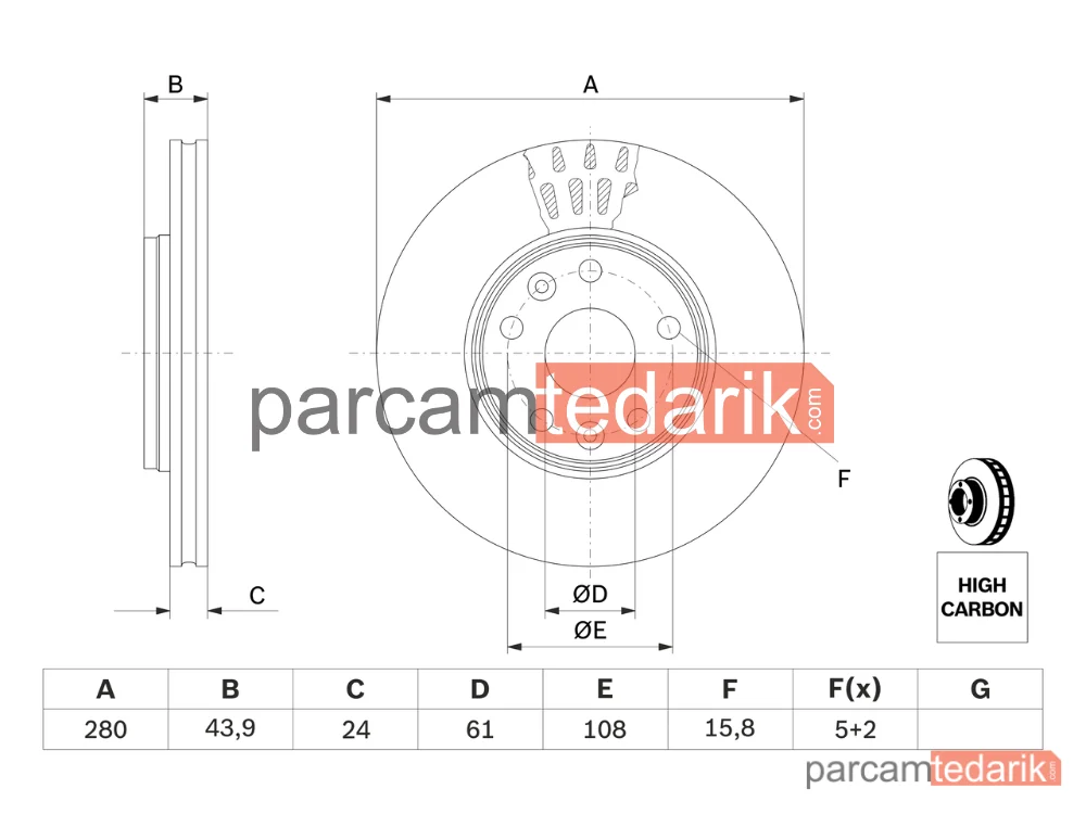 BOSCH 0986479555 | Fren Diski — Renault Kangoo Express, Renault Kangoo / Grand Kangoo II