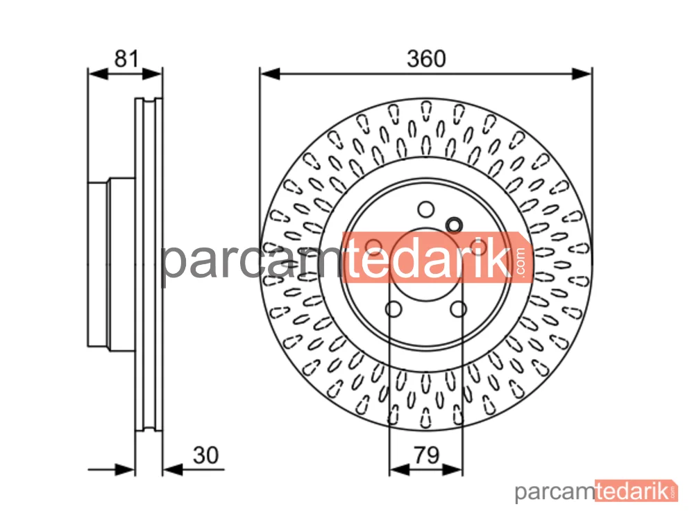 BOSCH 0986479557 | Fren Diski (Ön, 360.2 mm) — Land Rover Range Rover III
