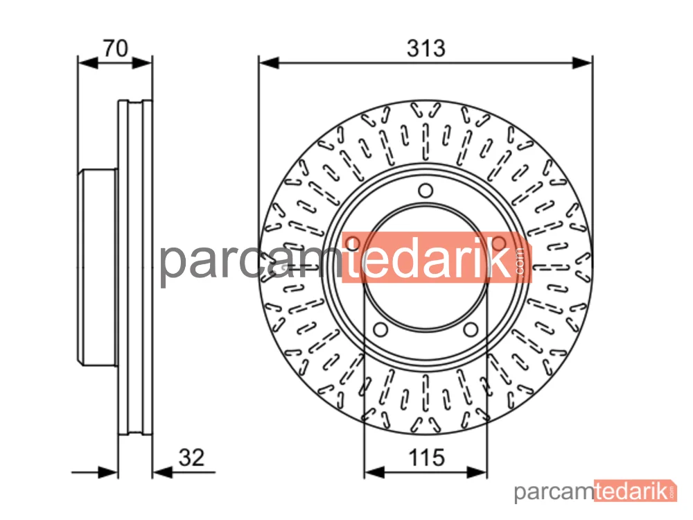 BOSCH 0986479567 | Fren Diski (Ön, 313 mm) — Toyota Land Cruiser 100, Lexus LX