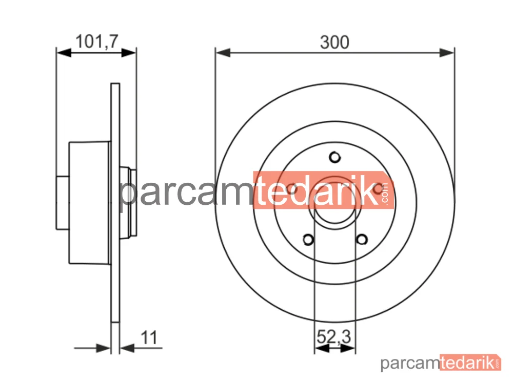 BOSCH 0986479573 | Fren Diski (Arka, 300 mm) — Renault Laguna Coupe