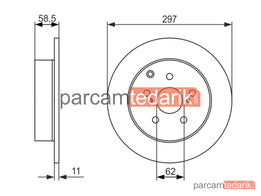 BOSCH 0986479574 | Fren Diski (Arka, 297 mm) — Toyota Verso