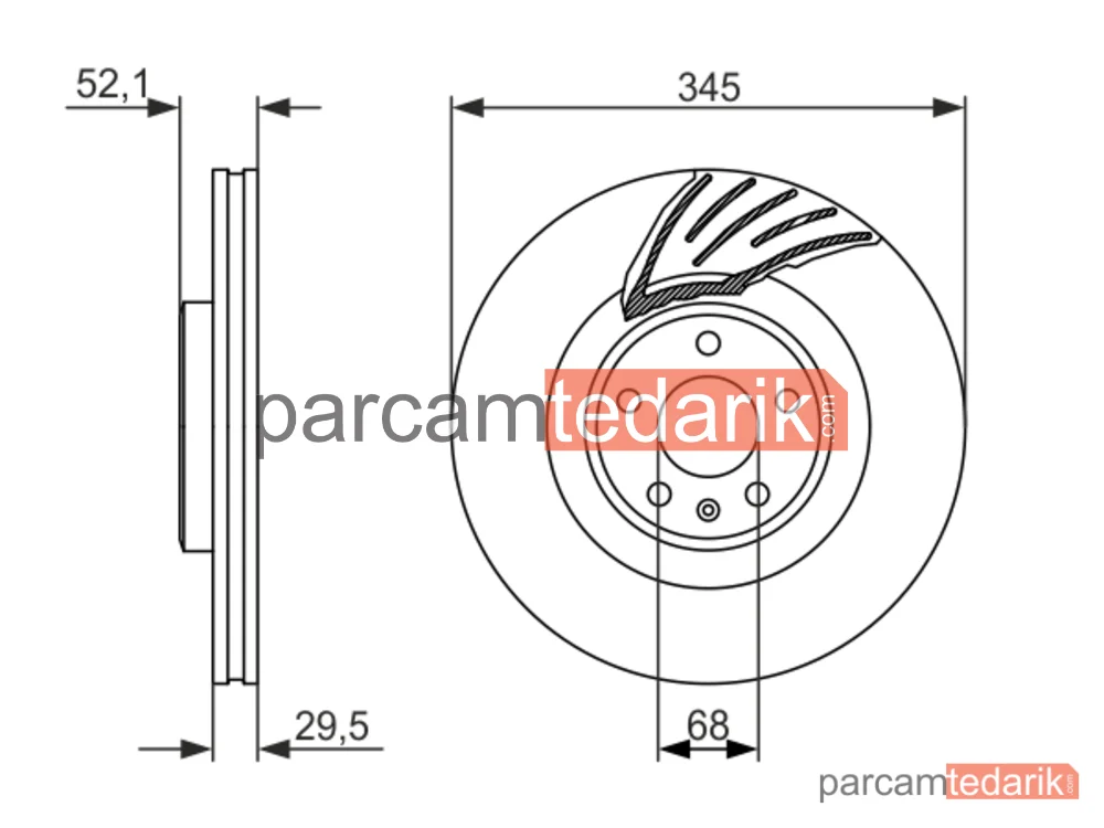 BOSCH 0986479590 | Fren Diski — Audi Q5, Audi A4 B8, Audi A5