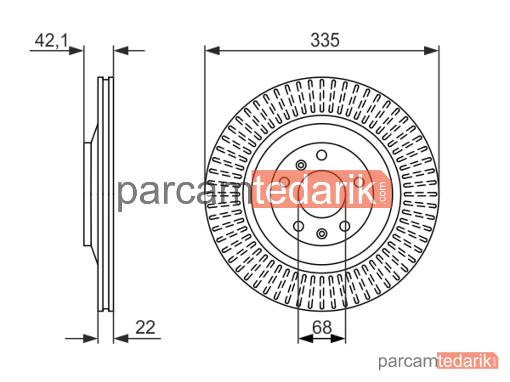 BOSCH 0986479591 | Fren Diski (Arka) — VW Phaeton, Audi A8 D3