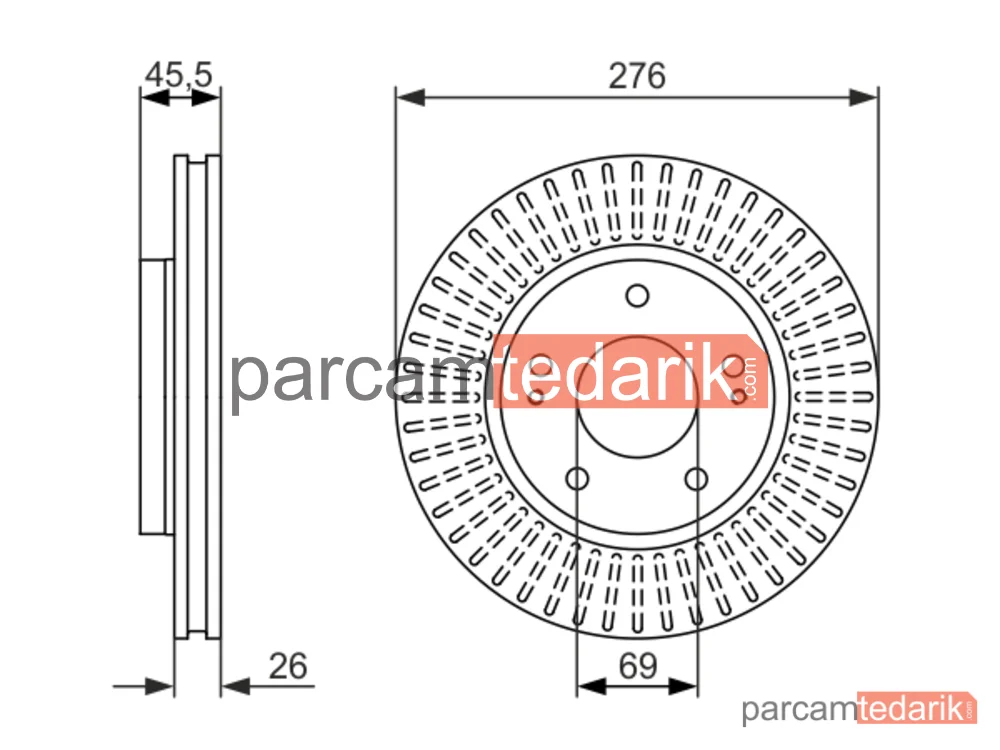 BOSCH 0986479604 | Fren Diski (Ön) — Mitsubishi Lancer VIII, Mitsubishi Lancer VII