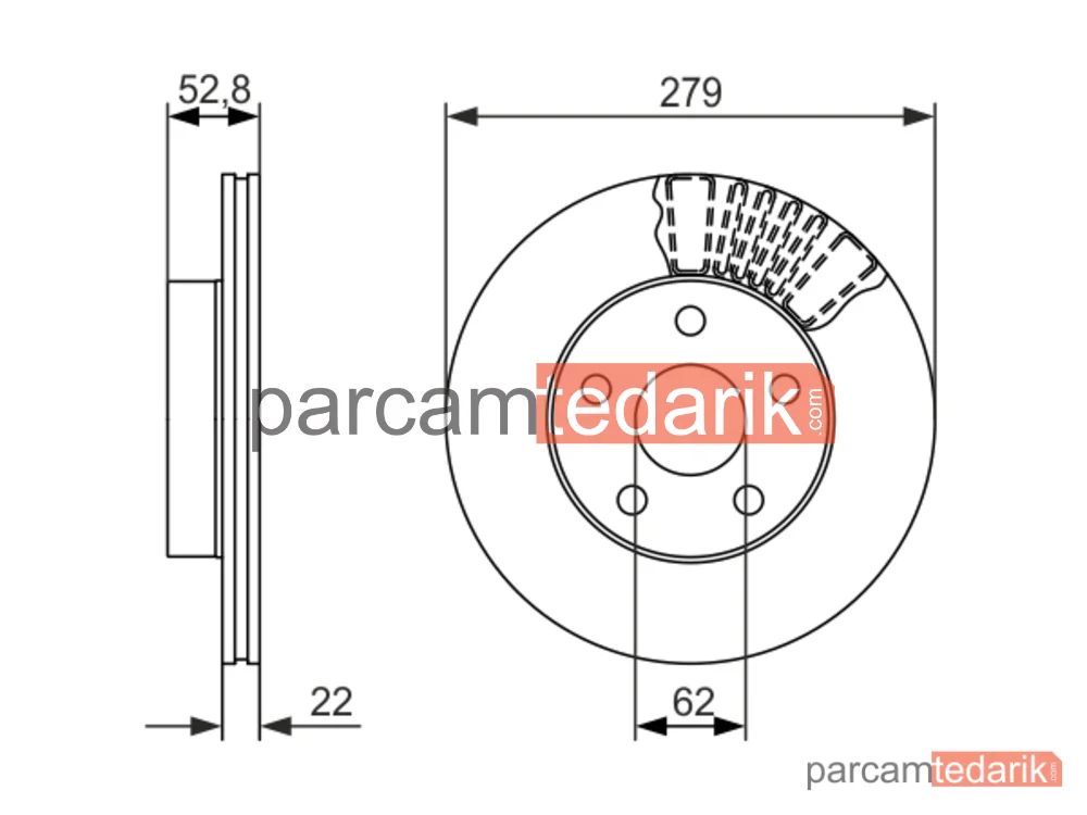 BOSCH 0986479618 | Fren Diski (Ön, 279.1 mm) — Toyota Previa I