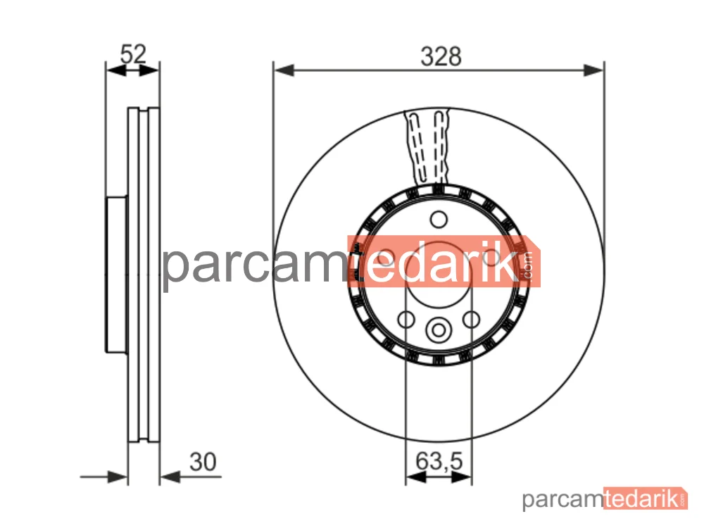 BOSCH 0986479621 | Fren Diski (Ön, 328 mm) — Volvo XC60 I Suv, Volvo XC60 I