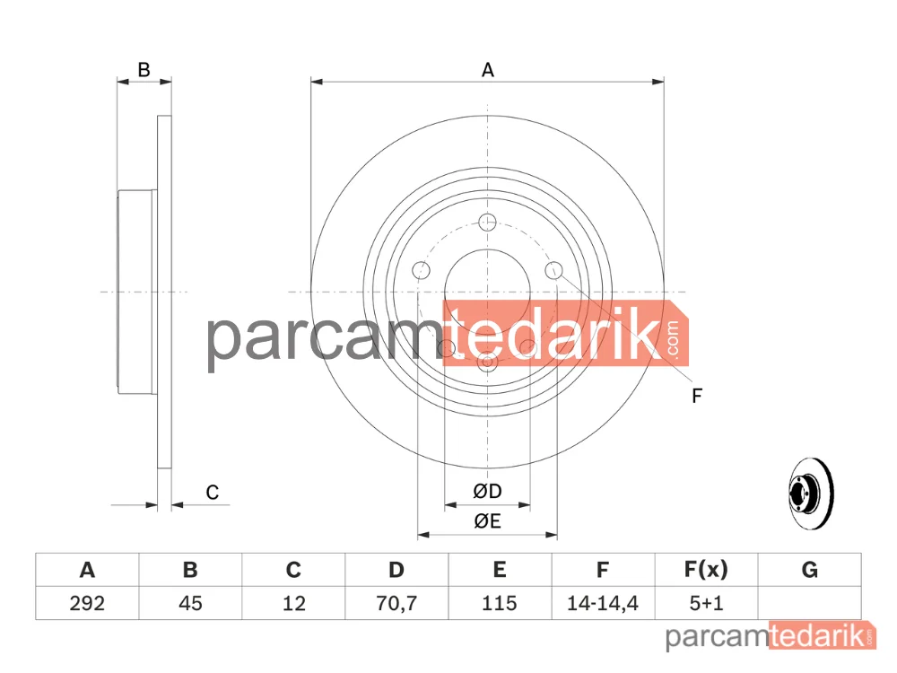 BOSCH 0986479C58 | Fren Diski (Arka)