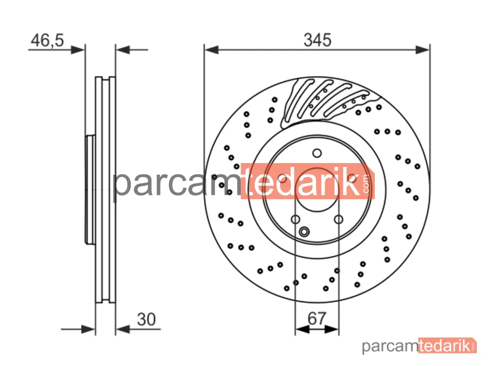 BOSCH 0986479651 | Fren Diski (Ön, 345 mm) — Mercedes-Benz C-Serisi T-Model, Mercedes-Benz Clk Cabrio