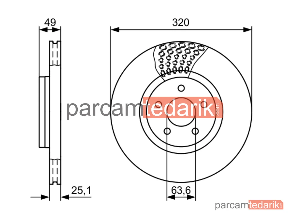BOSCH 0986479660 | Fren Diski (Ön, 319.8 mm) — Ford Kuga II, Ford Tourneo Connect / Grand Tourneo Connect V408 Mpv
