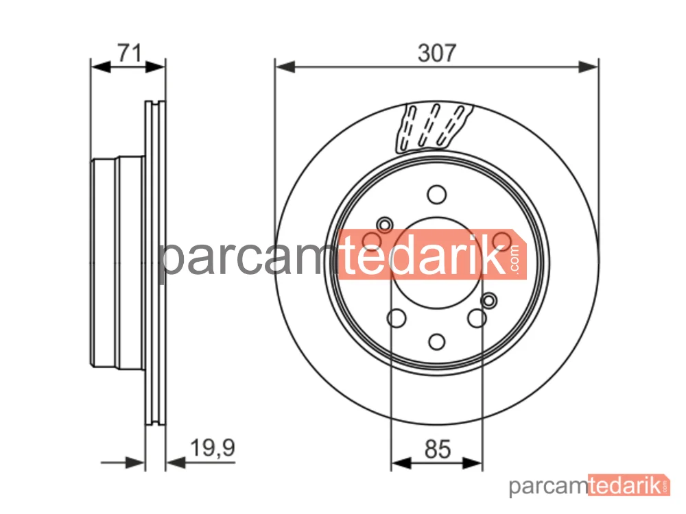 BOSCH 0986479665 | Fren Diski (Arka, 307 mm) — SsangYong Rexton / Rexton II, SsangYong Rexton W / Rexton, SsangYong Kyron