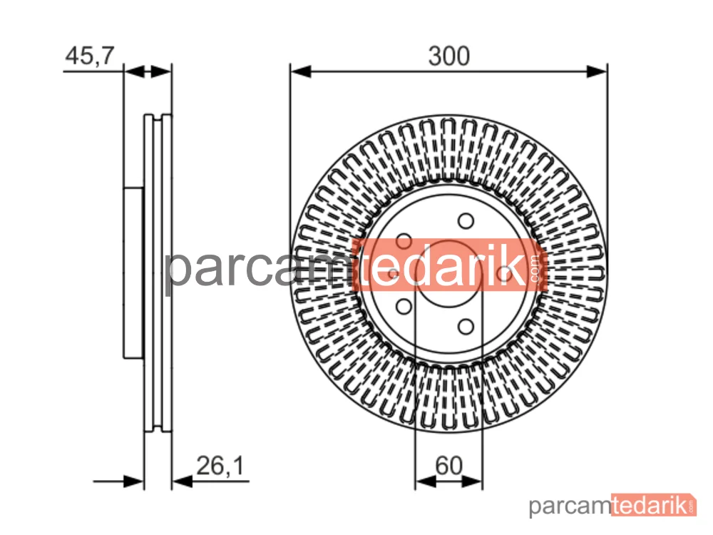 BOSCH 0986479666 | Fren Diski (Ön, 300 mm) — Opel Mokka / Mokka X, Chevrolet Trax