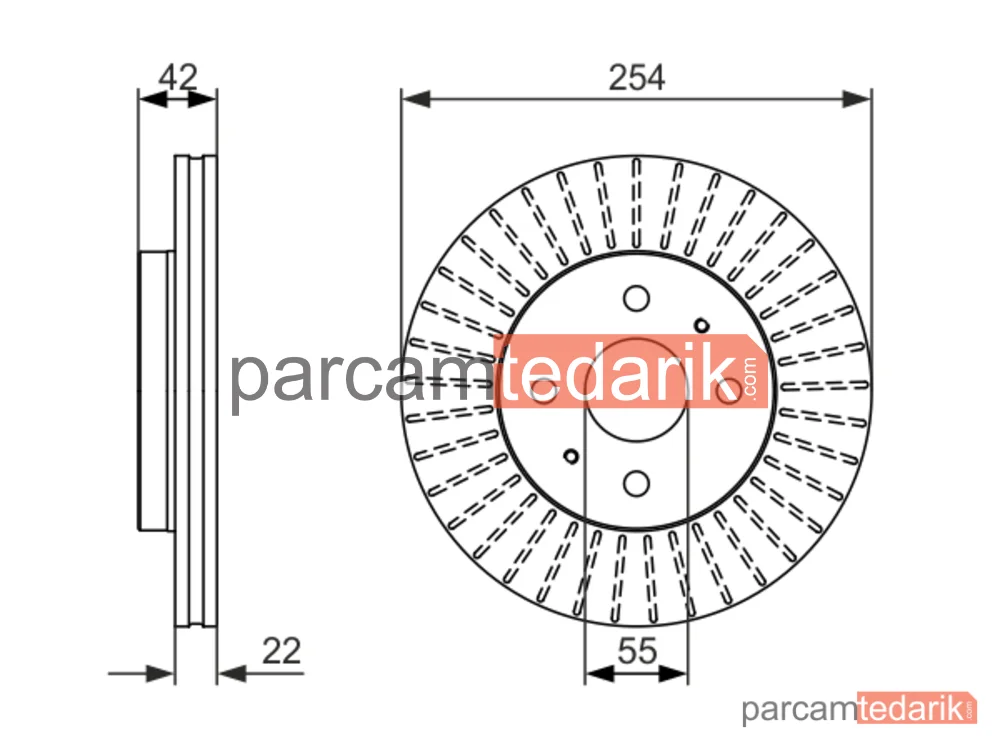 BOSCH 0986479685 | Fren Diski (Ön, 254 mm) — Daihatsu Sirion, Daihatsu Materia, Subaru Justy IV