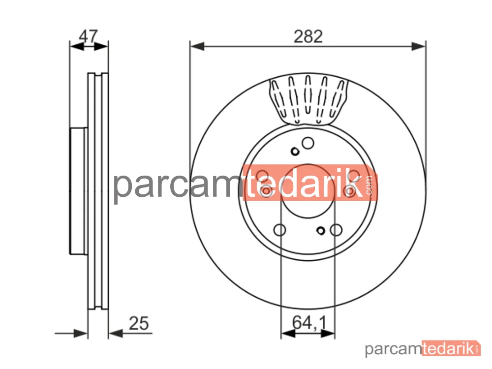 BOSCH 0986479686 | Fren Diski (Ön, 282 mm) — Honda Accord VI