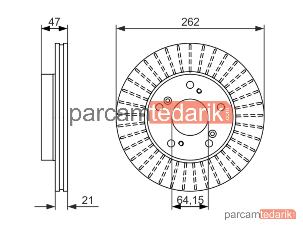 BOSCH 0986479687 | Fren Diski (Ön, 262 mm) — Honda Civic VIII, Honda Cr-Z