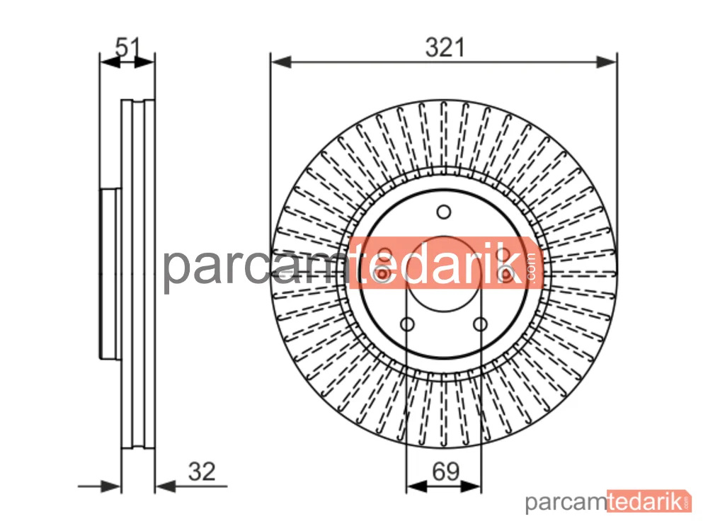 BOSCH 0986479692 | Fren Diski (Ön, 321.1 mm) — Hyundai ix55