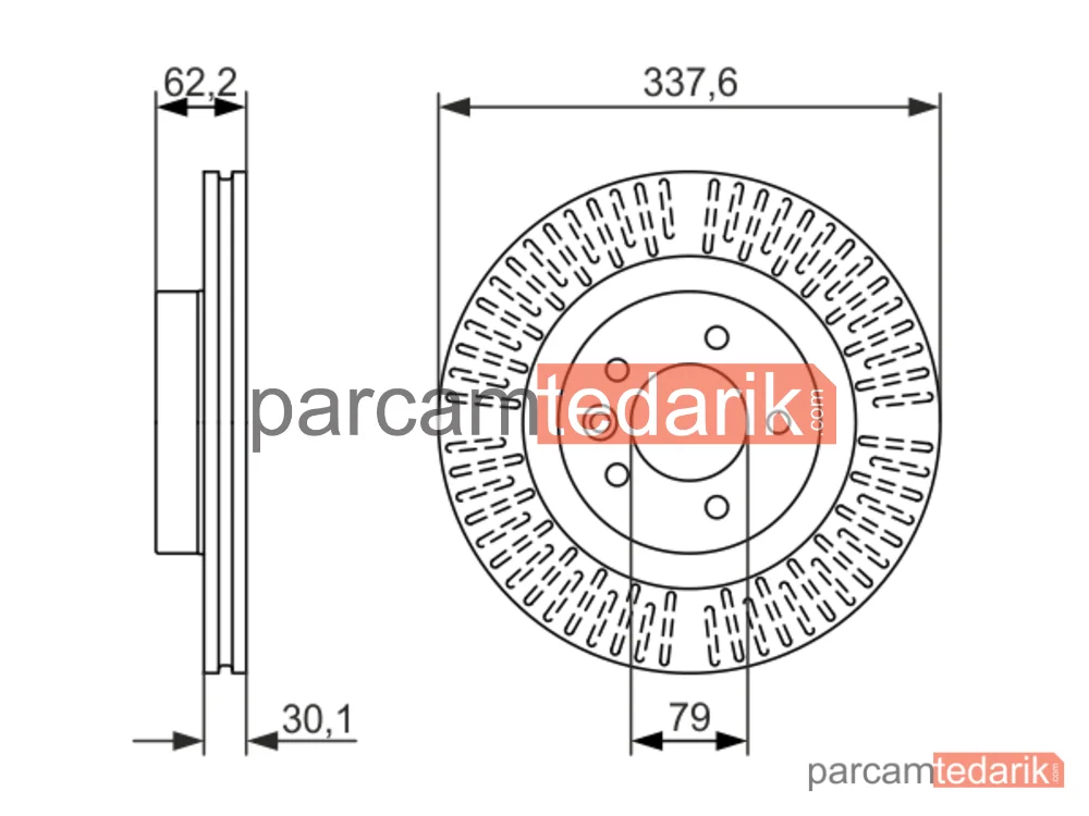BOSCH 0986479705 | Fren Diski (Ön, 337.5 mm) — Land Rover Range Rover Sport I