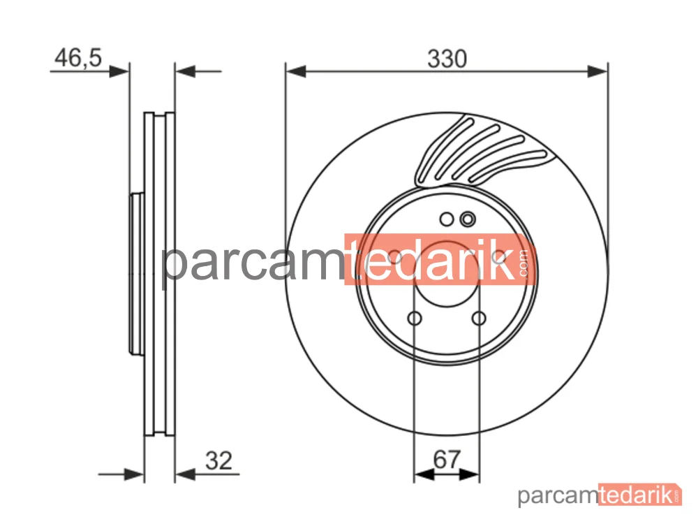BOSCH 0986479719 | Fren Diski (Ön, 330 mm) — Chrysler Crossfire, Chrysler Crossfire Roadster, Mercedes-Benz Clk Cabrio