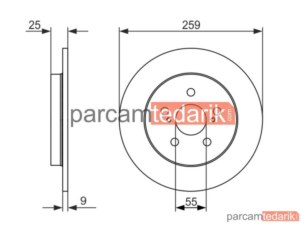 BOSCH 0986479721 | Fren Diski (Arka, 259 mm) — Subaru Trezia, Toyota Corolla, Toyota Prius