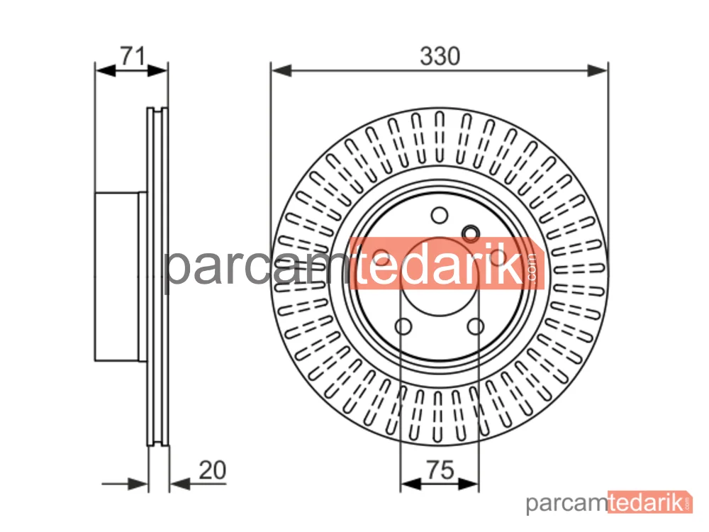 BOSCH 0986479727 | Fren Diski (Arka, 330 mm) — BMW X3, BMW X4