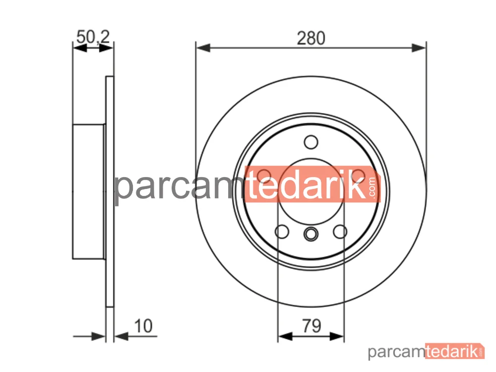 BOSCH 0986479728 | Fren Diski (Arka, 280 mm) — Mini Countryman, Mini Paceman