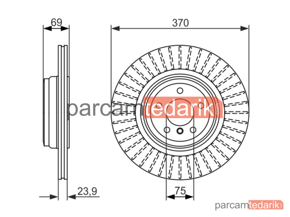 BOSCH 0986479730 | Fren Diski (Arka, 370 mm) — BMW 7, BMW 5 Gran Turismo