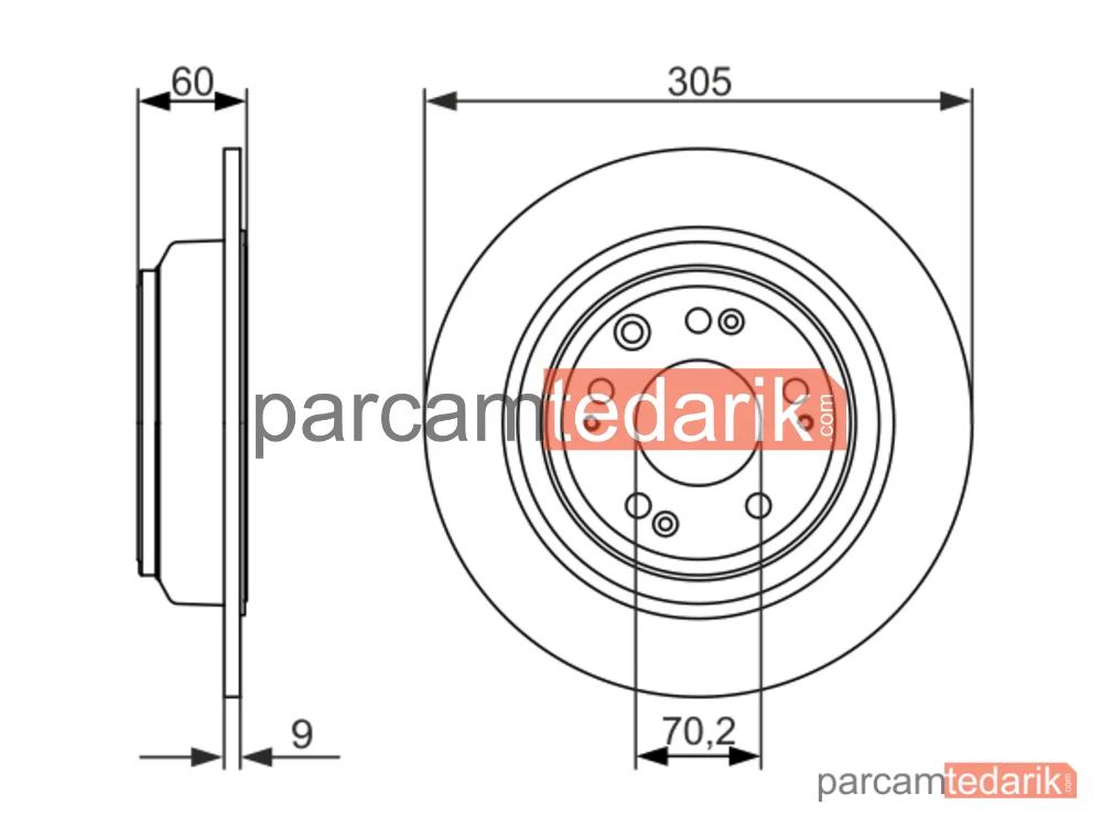 BOSCH 0986479740 | Fren Diski (Arka, 305 mm) — Honda Accord VIII