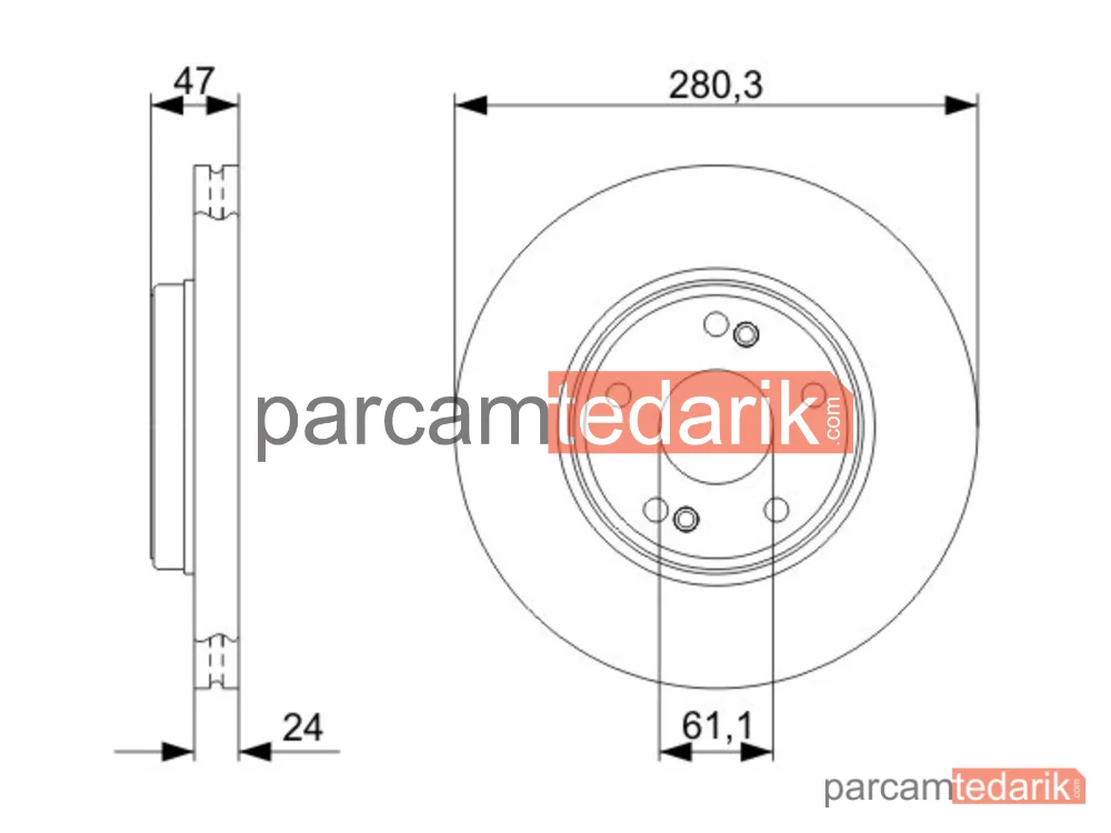 BOSCH 0986479743 | Fren Diski (280 mm) — Renault Laguna II, Renault Laguna II Grandtour