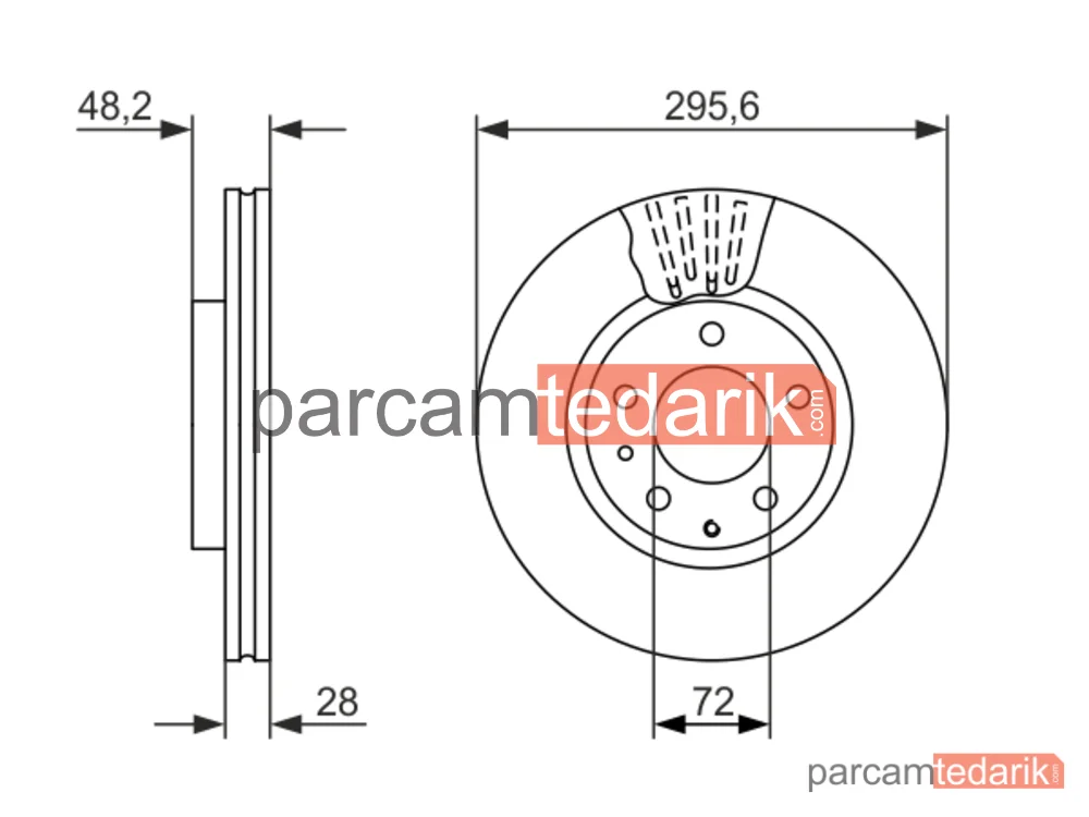 BOSCH 0986479758 | Fren Diski (Ön, 295.7 mm) — Mazda CX-7