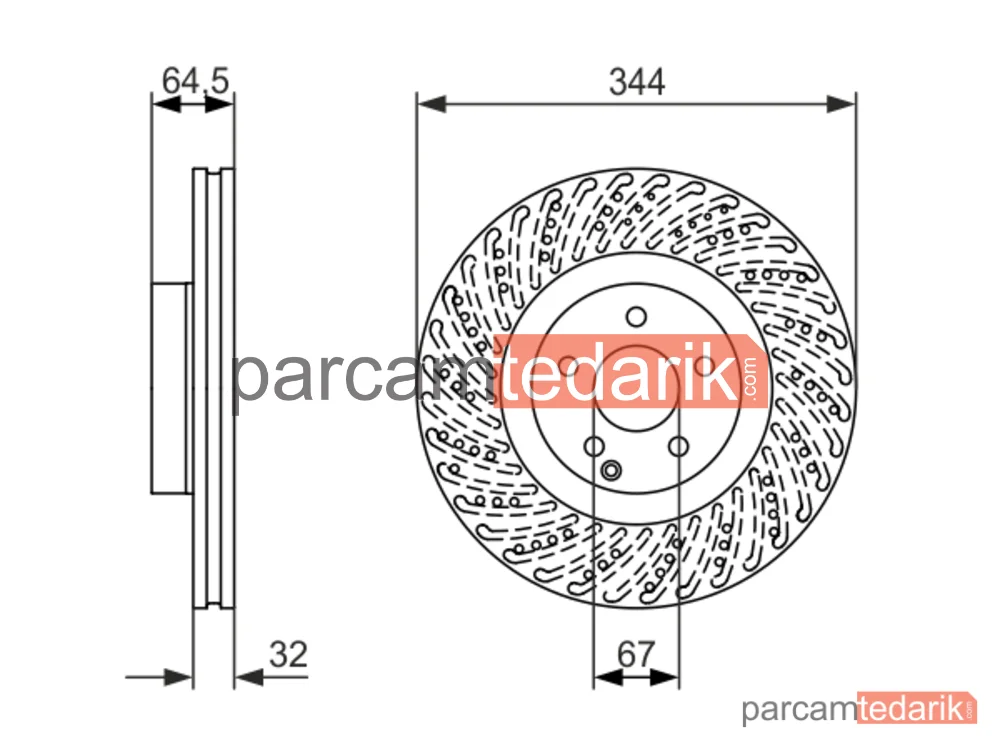 BOSCH 0986479764 | Fren Diski (Ön, 344 mm) — Mercedes-Benz E-Serisi T-Model, Mercedes-Benz E-Serisi