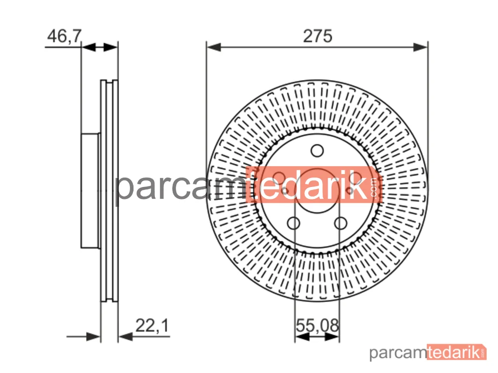 BOSCH 0986479767 | Fren Diski (Ön, 275 mm) — Subaru Trezia, Toyota Verso S, Toyota Corolla