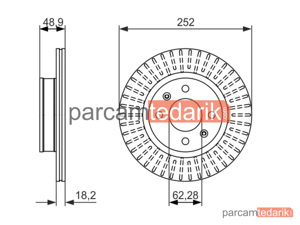 BOSCH 0986479770 | Fren Diski — Hyundai i10 II, Hyundai i10 III, Kia Picanto II