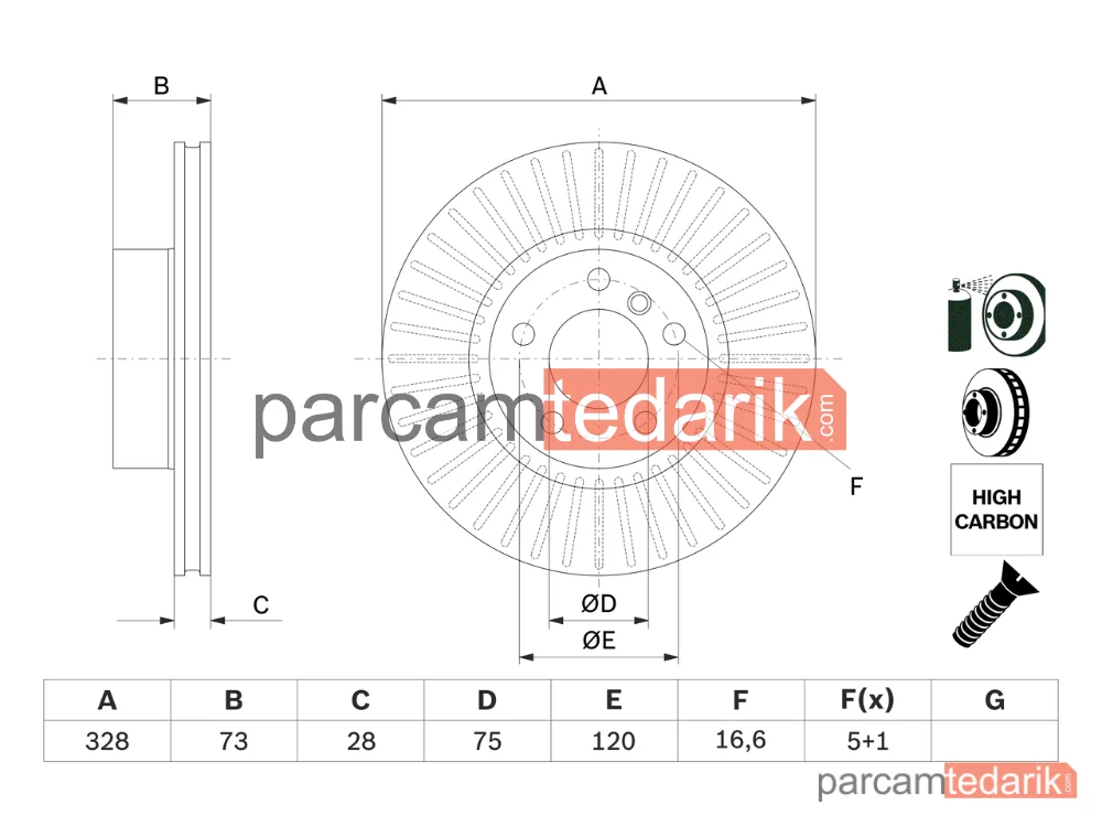 BOSCH 0986479771 | Fren Diski (Ön, 328 mm) — BMW X3, BMW X4
