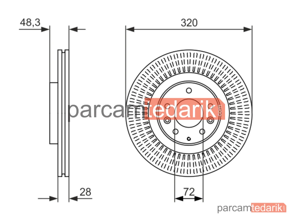 BOSCH 0986479795 | Fren Diski (Ön, 320 mm) — Mazda CX-7, Mazda CX-9