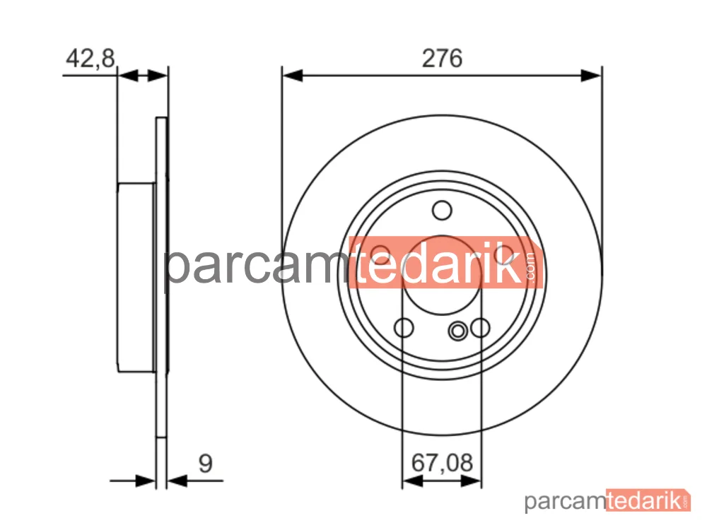 BOSCH 0986479A03 | Fren Diski (Arka, 276 mm) — Mercedes-Benz B-Serisi, Mercedes-Benz A-Serisi, Mercedes-Benz Gla-Serisi