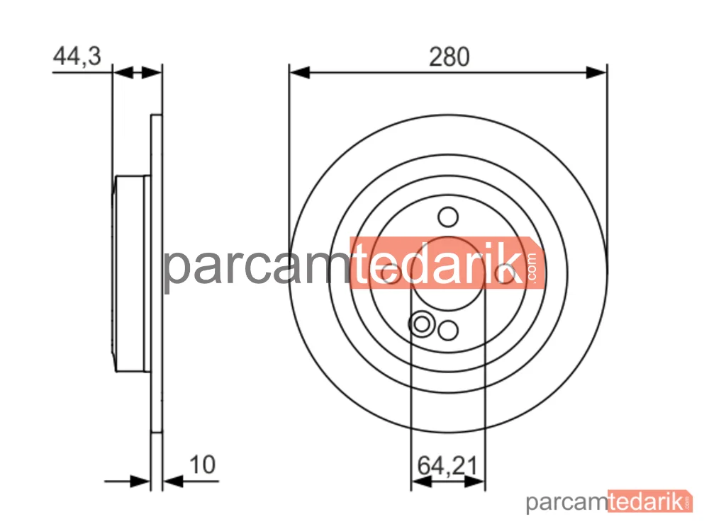 BOSCH 0986479A08 | Fren Diski (Arka, 280 mm) — Mini, Mini Coupe, Mini Roadster