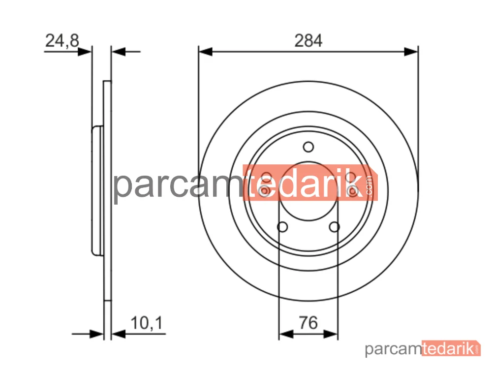BOSCH 0986479A13 | Fren Diski (Arka, 284 mm) — Hyundai i40 I CW, Hyundai i40 I